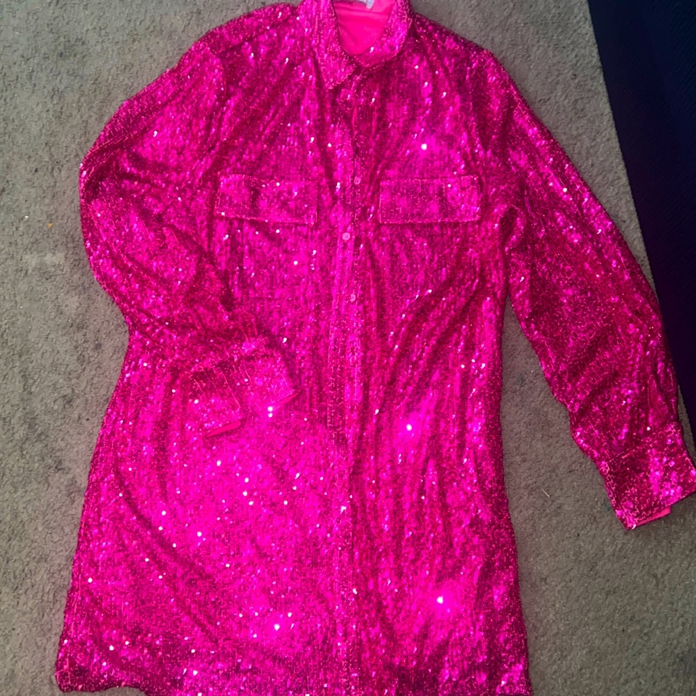 Never worn REBDOLLS sequin oversized shirt dress size 2x